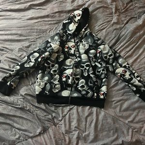 Star and straps skull hoodie